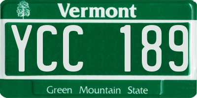 VT license plate YCC189