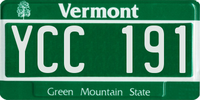 VT license plate YCC191