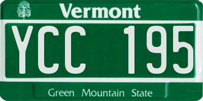 VT license plate YCC195