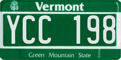 VT license plate YCC198