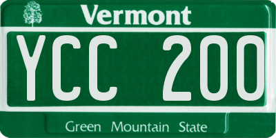 VT license plate YCC200