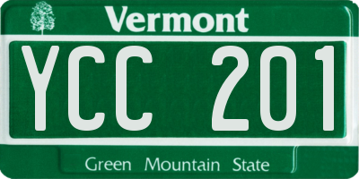 VT license plate YCC201