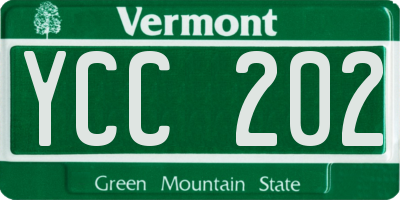 VT license plate YCC202
