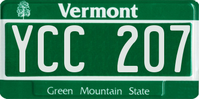 VT license plate YCC207