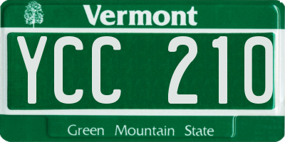VT license plate YCC210