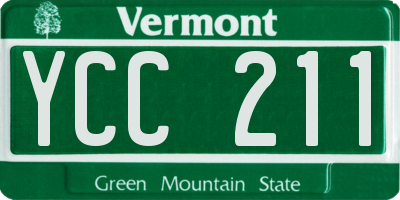 VT license plate YCC211