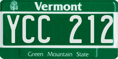 VT license plate YCC212