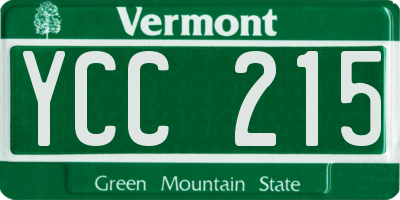 VT license plate YCC215