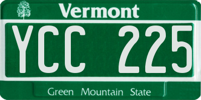 VT license plate YCC225
