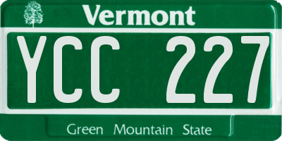 VT license plate YCC227