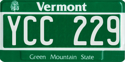 VT license plate YCC229