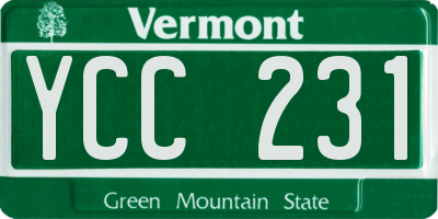 VT license plate YCC231
