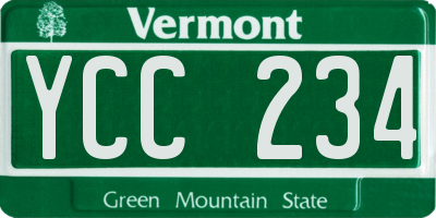 VT license plate YCC234