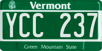 VT license plate YCC237