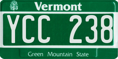 VT license plate YCC238