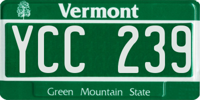 VT license plate YCC239