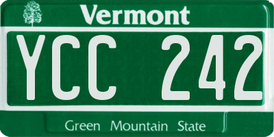 VT license plate YCC242