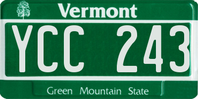 VT license plate YCC243