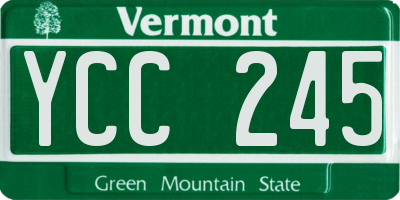VT license plate YCC245