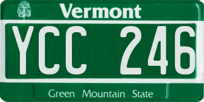 VT license plate YCC246