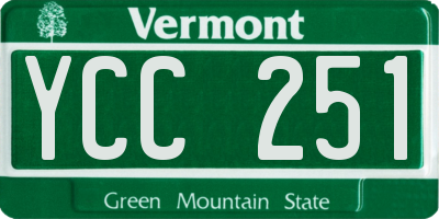 VT license plate YCC251