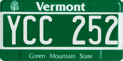 VT license plate YCC252