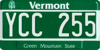 VT license plate YCC255