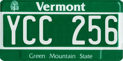 VT license plate YCC256