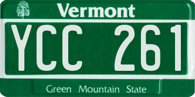 VT license plate YCC261