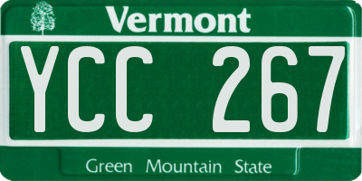 VT license plate YCC267