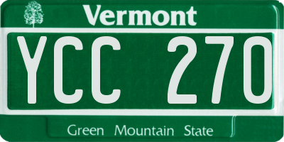VT license plate YCC270
