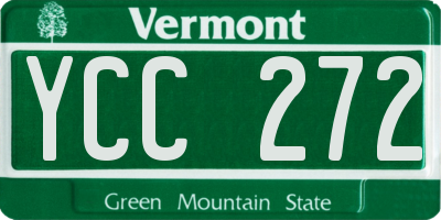 VT license plate YCC272