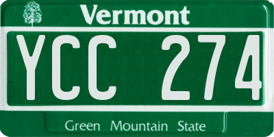 VT license plate YCC274