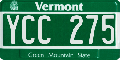 VT license plate YCC275