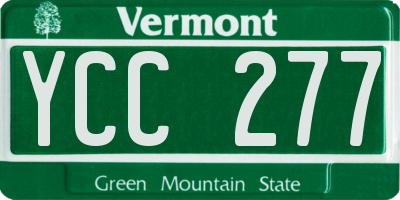 VT license plate YCC277