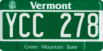 VT license plate YCC278