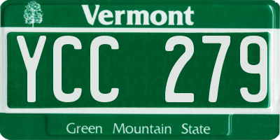 VT license plate YCC279