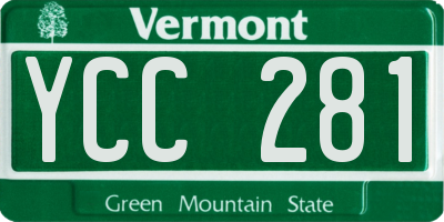 VT license plate YCC281