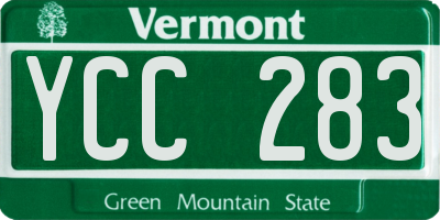 VT license plate YCC283