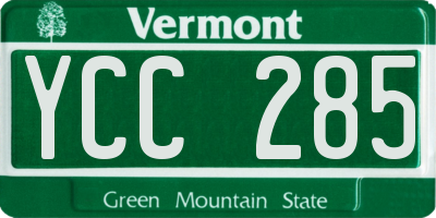 VT license plate YCC285