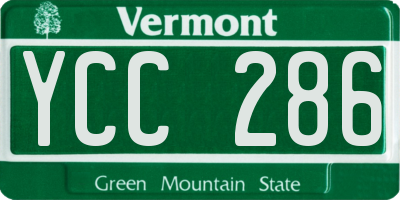 VT license plate YCC286