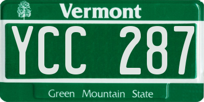 VT license plate YCC287