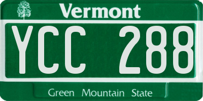 VT license plate YCC288