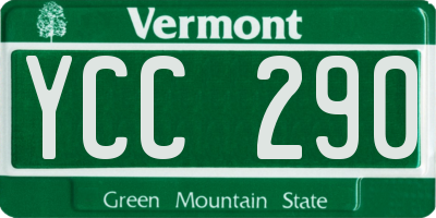 VT license plate YCC290