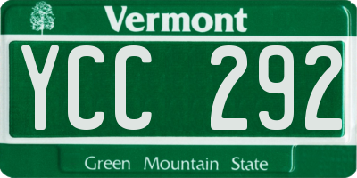 VT license plate YCC292