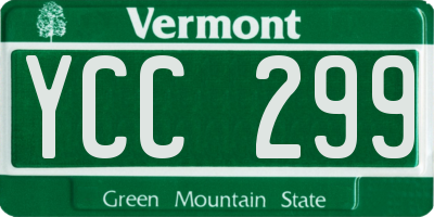 VT license plate YCC299