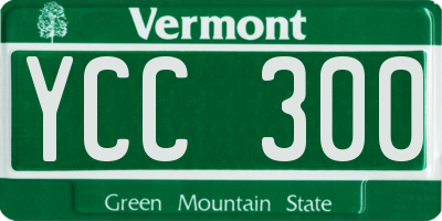 VT license plate YCC300