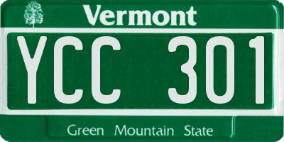VT license plate YCC301