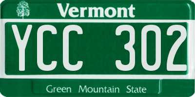 VT license plate YCC302