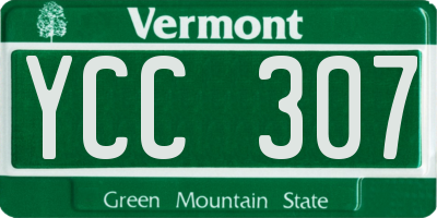 VT license plate YCC307
